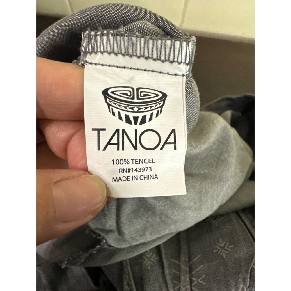 Tanoa Hawaii Denim Aiga High Waist Pant XL Black Tencel Wide Leg Tropical TP141 - Picture 4 of 13